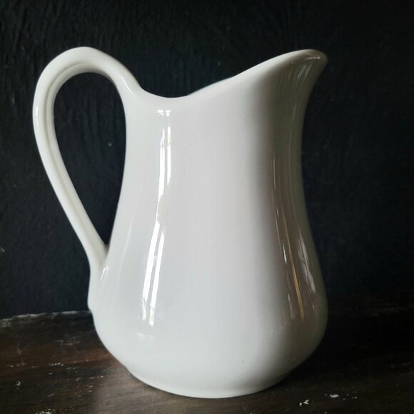 Small Vintage Pillivuyt France White Porcelain Pitcher / Jug French Cottage - Picture 1 of 8
